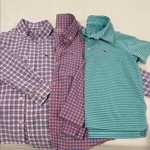Vineyard Vines Boys Size 5 Plaid and Striped Shirts